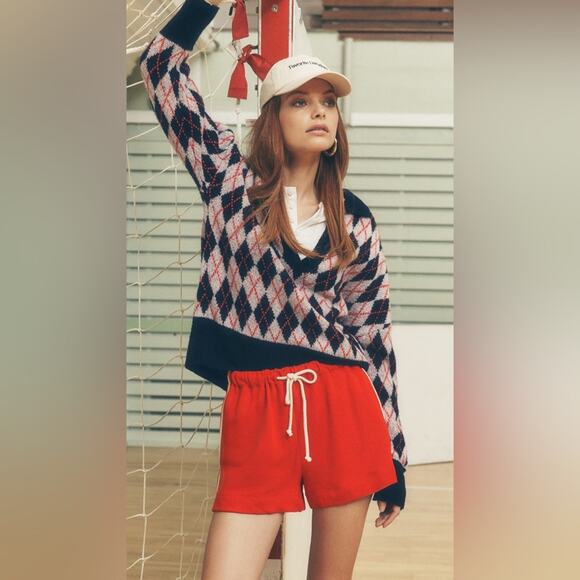 Favorite Daughter Cashmere Blend The Aria Argyle Sweater S - Picture 5 of 9